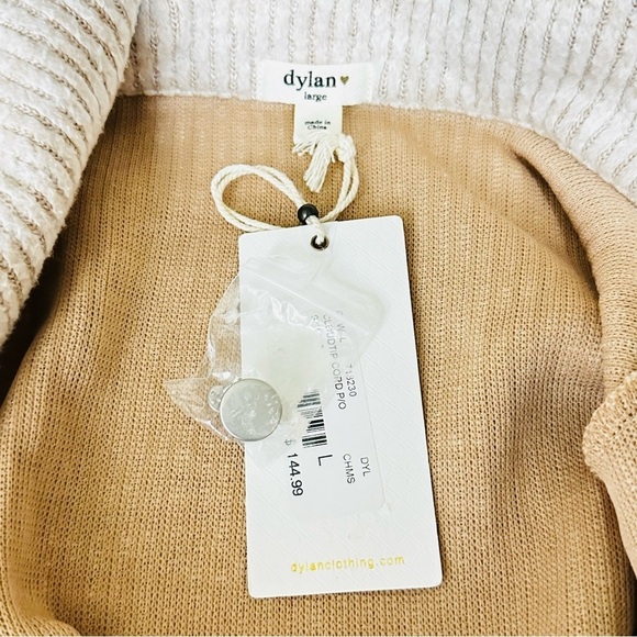 NWT Dylan Los Angeles Cali. Sz L Cream Cloudtip Corduroy Shawl Collar Pullover - Picture 10 of 12